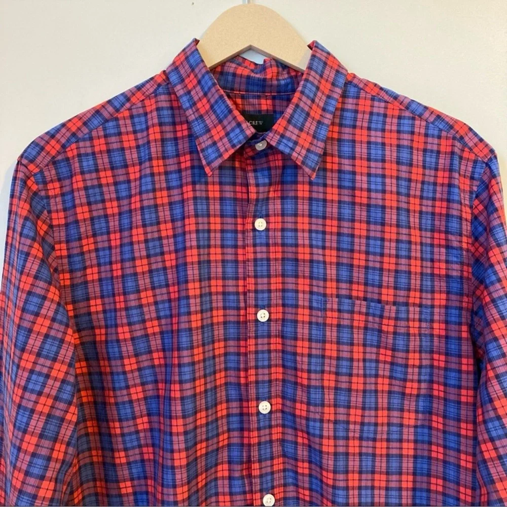 J. Crew Red and Blue Plaid Button-Down Shirt